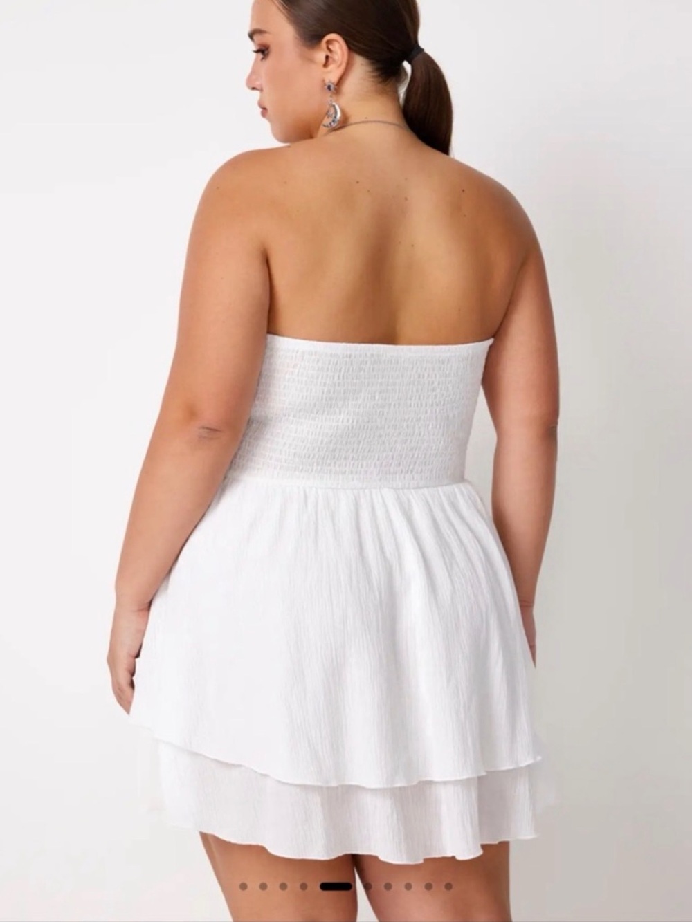 Cider Tube Ruched Ruffle Mini Dress - Picture 2 of 6